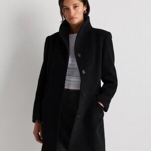 Quince Black Women's Single-Breasted Trench Coat